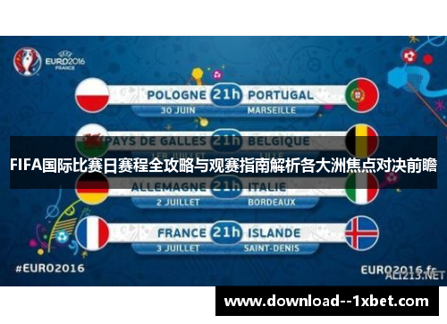 FIFA国际比赛日赛程全攻略与观赛指南解析各大洲焦点对决前瞻